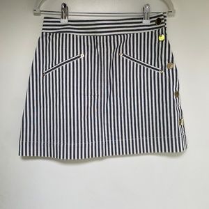Derek Lam 10 Crosby striped mini skirt with gold buttons